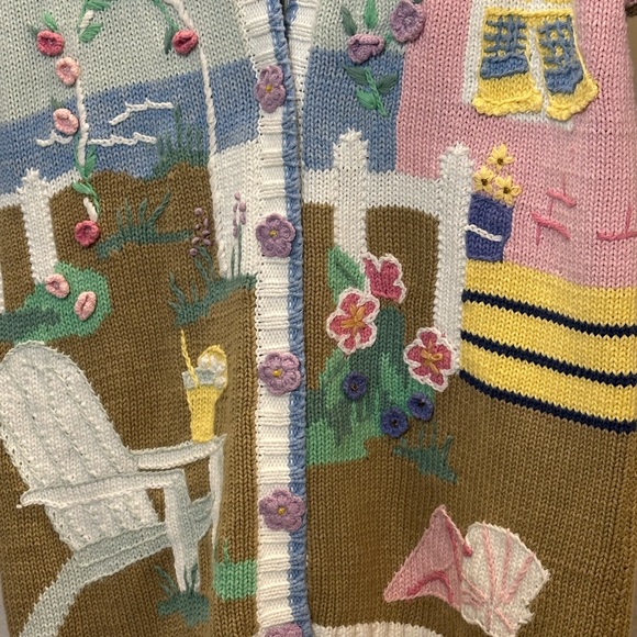 Vintage Artistic Multicolor Women's Cardigan. What a Masterpiece - Picture 6 of 16